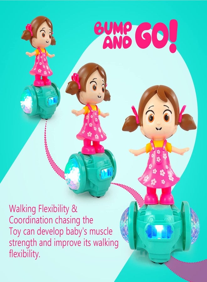 NHR Musical Dancing Girl Toy for Kids | 360° Rotating Bump & Go Action | Lights & Sound Activity Toy for Toddlers | Birthday Gift for Boys & Girls Age 1+ (Pack of 1) - Image 5